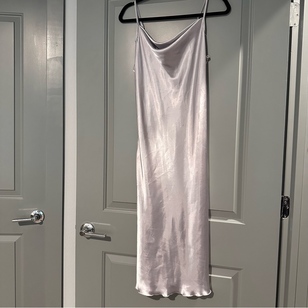 bebe Shimmering Silver Chemise